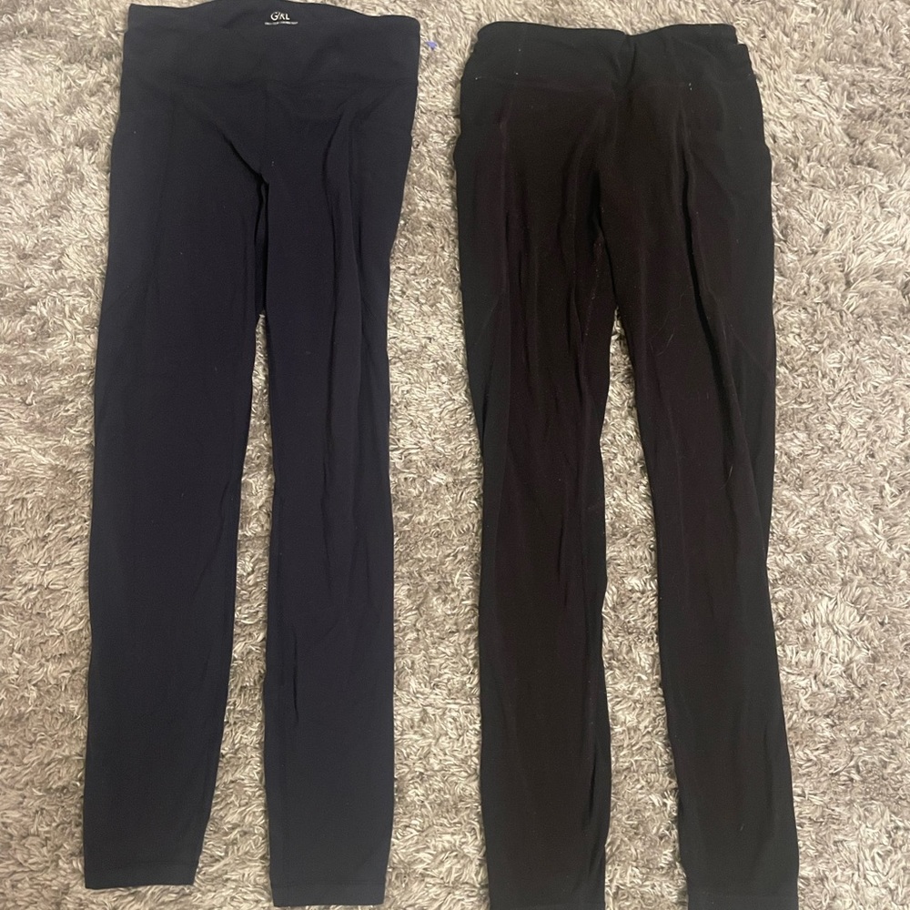 athleta girl leggings navy blue and black size XL 14